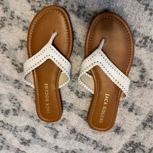 Jack Rogers White Thong Sandal Size 7 EUC